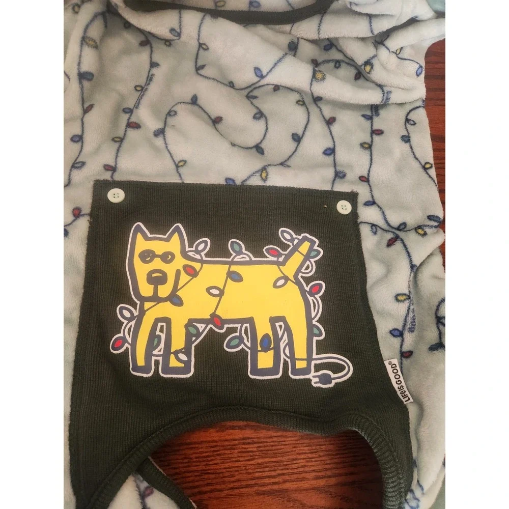 Dog Pajamas Life‎ Is Good Size Large PJs Christmas Christmas Lights Cozy